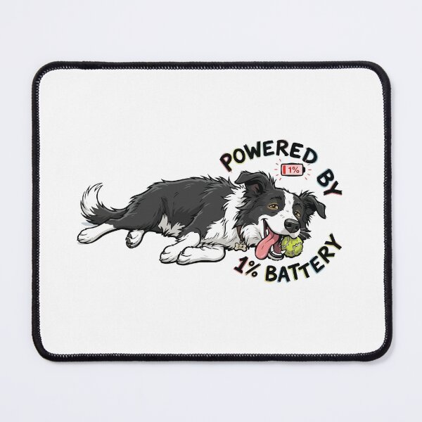 Item preview, Powered By One Percent Battery Funny Border Collie designed and sold by Petzzz.