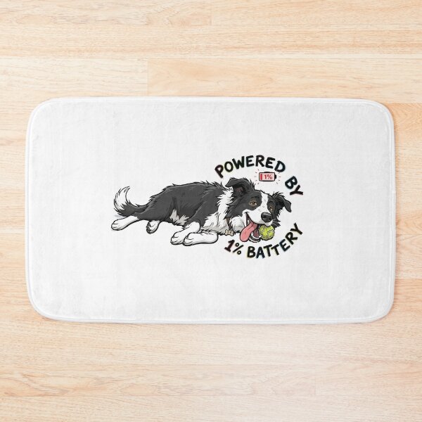 Item preview, Powered By One Percent Battery Funny Border Collie designed and sold by Petzzz.