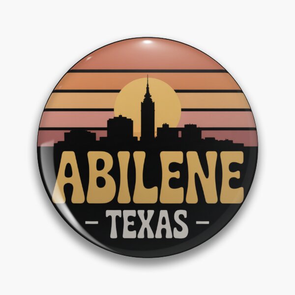 Item preview, Abilene Texas: Vintage Sunset Skyline Badge designed and sold by CircinusStore.