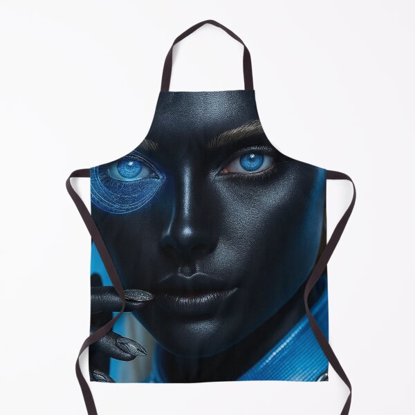 Item preview, Futuristic Cyberpunk Android Portrait with Neon HUD designed and sold by NiceArtsPlace.