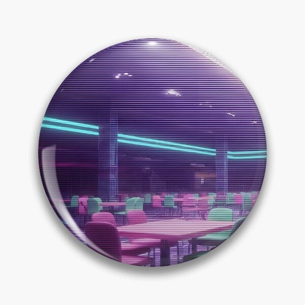 Item preview, Neon Vaporwave Liminal Space Mall Food Court designed and sold by powersunlight.