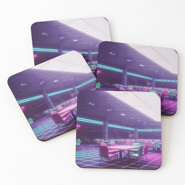 Item preview, Neon Vaporwave Liminal Space Mall Food Court designed and sold by powersunlight.