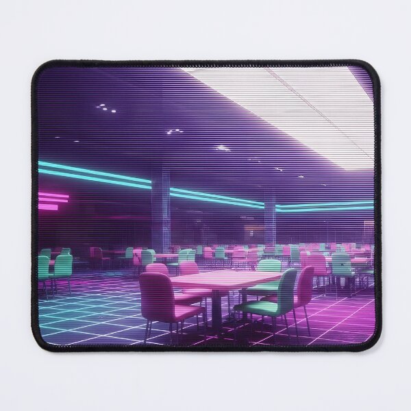 Item preview, Neon Vaporwave Liminal Space Mall Food Court designed and sold by powersunlight.