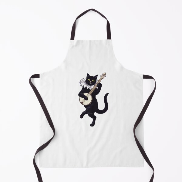 Item preview, The Black Cat Playing Banjo Vintage designed and sold by krystalRomanart.