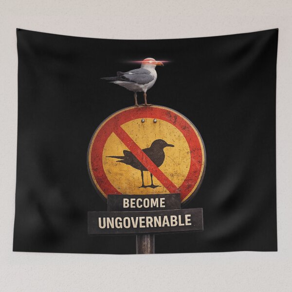 Item preview, Become Ungovernable Seagull, Dumb Funny Meme Design designed and sold by MaxLevelMerch.