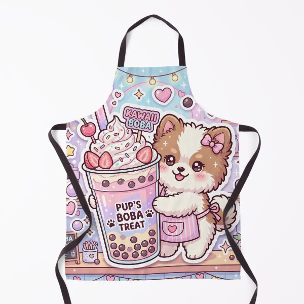 Item preview, Kawaii Puppy Boba Tea – Cute Pastel Bubble Tea Dog Sticker designed and sold by Furfolkz.