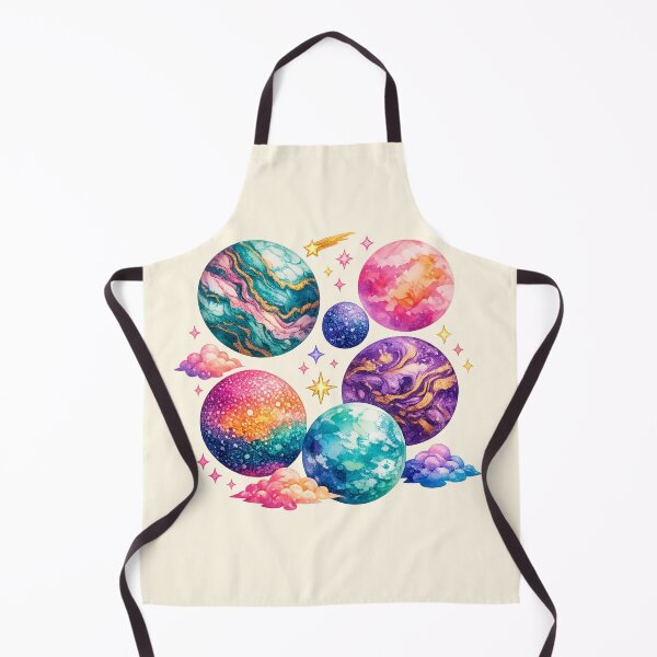 Item preview, Colorful planets with different artistic styles (watercolor, marble, pointillism) designed and sold by Moonshroomarts.