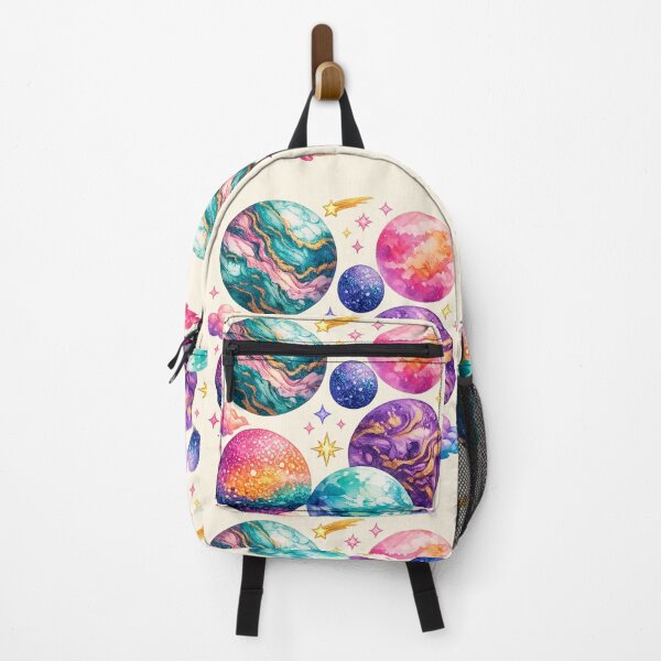 Item preview, Colorful planets with different artistic styles (watercolor, marble, pointillism) designed and sold by Moonshroomarts.