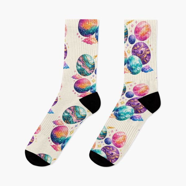 Item preview, Colorful planets with different artistic styles (watercolor, marble, pointillism) designed and sold by Moonshroomarts.
