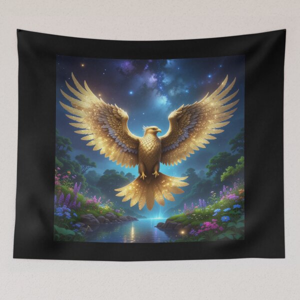 Item preview, Magical Bird with golden wings designed and sold by ImageMagic2024.