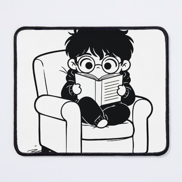 Item preview, Child Reading Cozy Armchair Black and White designed and sold by PixelStudioBe.