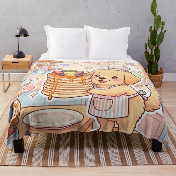 Item preview, Kawaii Puppy Pancake Chef – Cute Dog Making Pancakes Sticker designed and sold by Furfolkz.