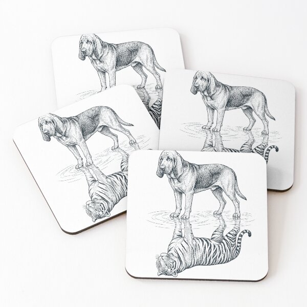 Item preview, Vintage Bloodhound Reflection Tiger Dog Lover designed and sold by DoodleTortle.