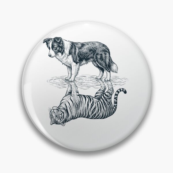Item preview, Vintage Border Collie Reflection Tiger Dog Lover designed and sold by DoodleTortle.