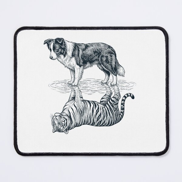 Item preview, Vintage Border Collie Reflection Tiger Dog Lover designed and sold by DoodleTortle.