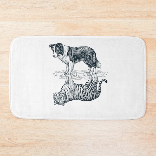 Item preview, Vintage Border Collie Reflection Tiger Dog Lover designed and sold by DoodleTortle.