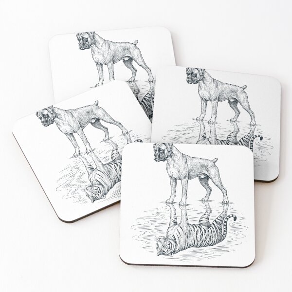 Item preview, Vintage Boxer Dog Reflection Tiger Dog Lover designed and sold by DoodleTortle.