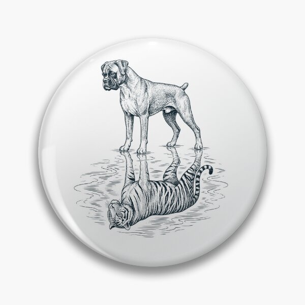 Item preview, Vintage Boxer Dog Reflection Tiger Dog Lover designed and sold by DoodleTortle.