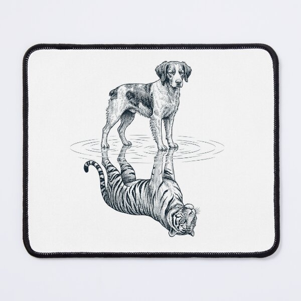 Item preview, Vintage Brittany Reflection Tiger Dog Lover designed and sold by DoodleTortle.