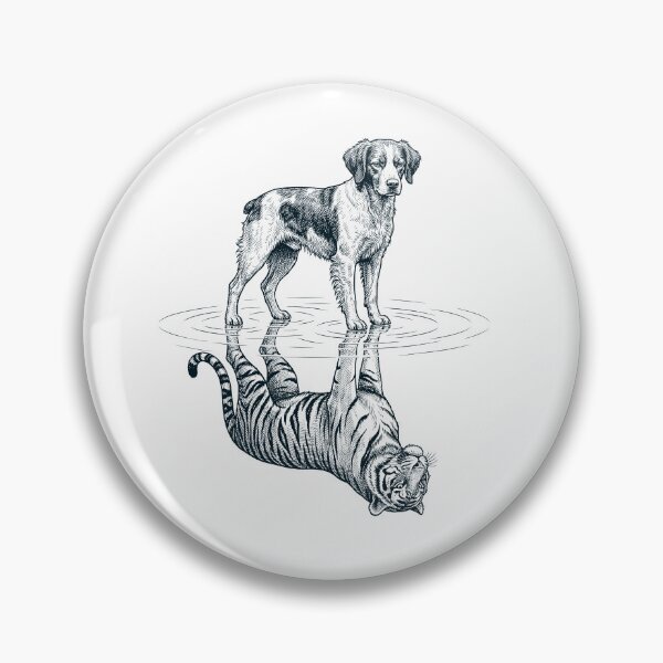 Item preview, Vintage Brittany Reflection Tiger Dog Lover designed and sold by DoodleTortle.