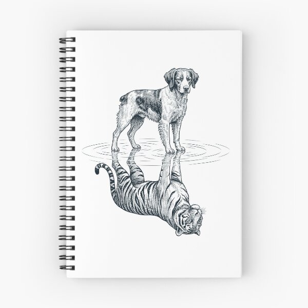 Item preview, Vintage Brittany Reflection Tiger Dog Lover designed and sold by DoodleTortle.