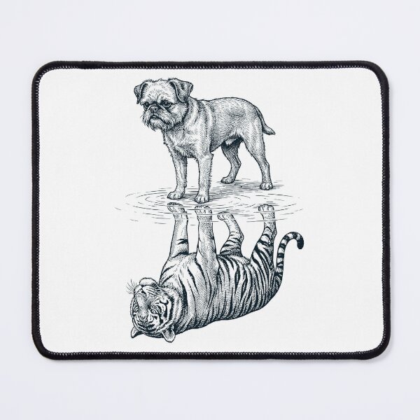 Item preview, Vintage Brussels Griffon Reflection Tiger Dog Lover designed and sold by DoodleTortle.