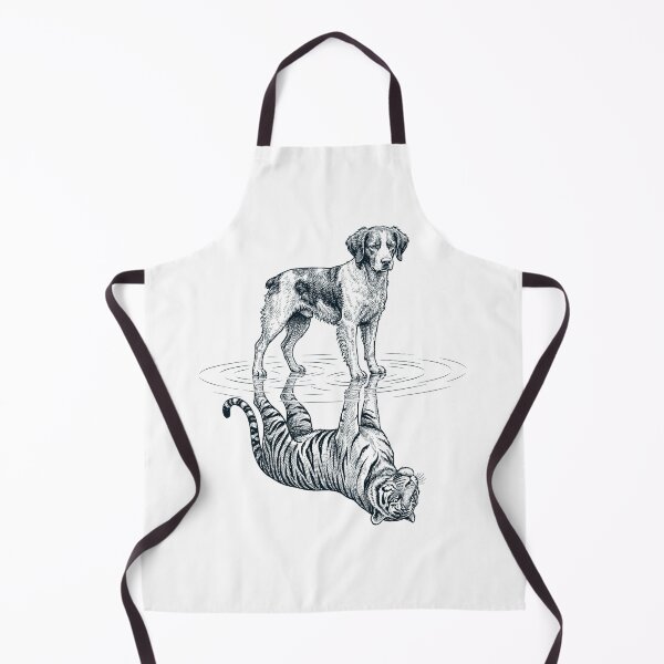 Item preview, Vintage Brittany Reflection Tiger Dog Lover designed and sold by DoodleTortle.