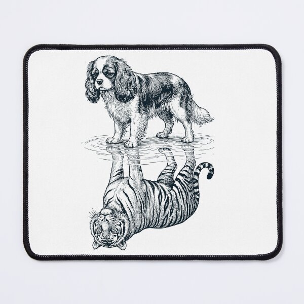 Item preview, Vintage Cavalier King Charles Spaniel Reflection Tiger Dog Lover designed and sold by DoodleTortle.