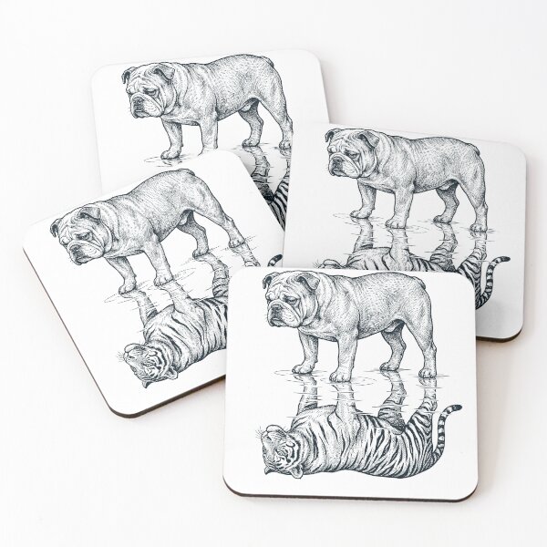 Item preview, Vintage Bulldog Reflection Tiger Dog Lover designed and sold by DoodleTortle.
