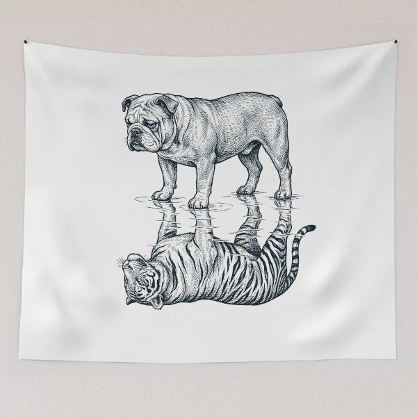 Item preview, Vintage Bulldog Reflection Tiger Dog Lover designed and sold by DoodleTortle.