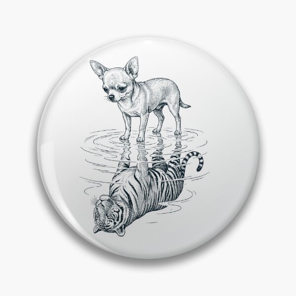 Artikelvorschau, Vintage Chihuahua Reflection Tiger Dog Lover entworfen und verkauft von DoodleTortle.