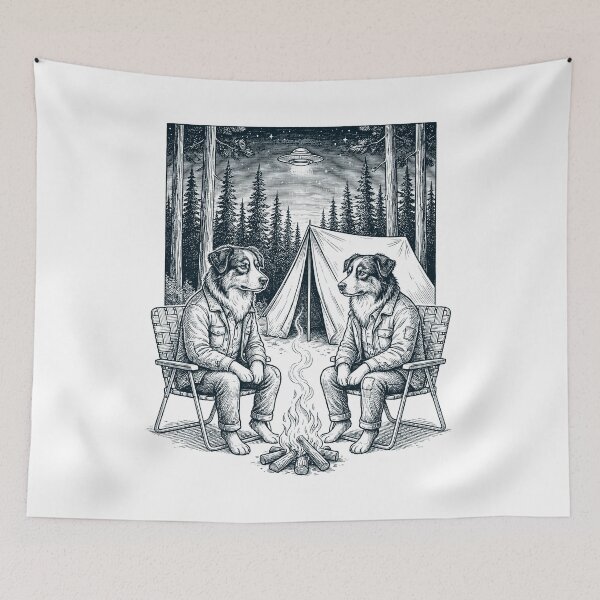 Item preview, Vintage Australian Shepherd Camping UFO Dog Mom Dad Lover designed and sold by TerryConnells.