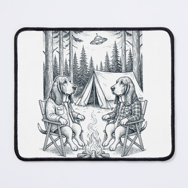 Item preview, Vintage Basset Hound Camping UFO Dog Mom Dad Lover designed and sold by TerryConnells.