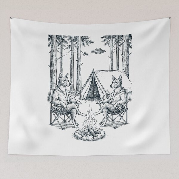 Item preview, Vintage Basenji Camping UFO Dog Mom Dad Lover designed and sold by TerryConnells.
