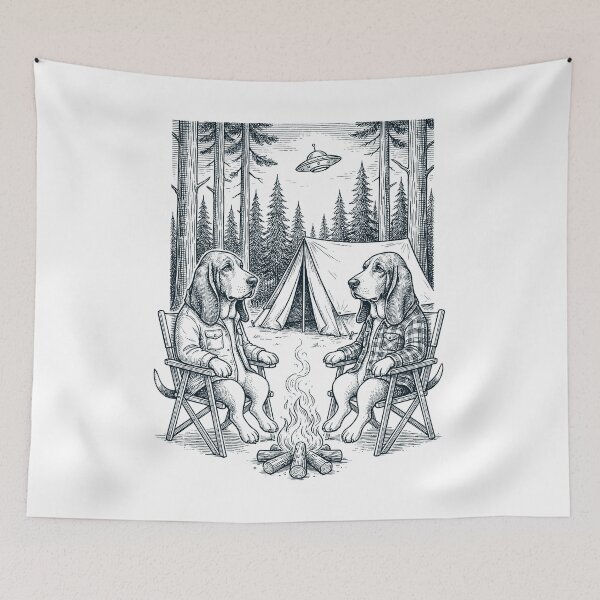 Item preview, Vintage Basset Hound Camping UFO Dog Mom Dad Lover designed and sold by TerryConnells.