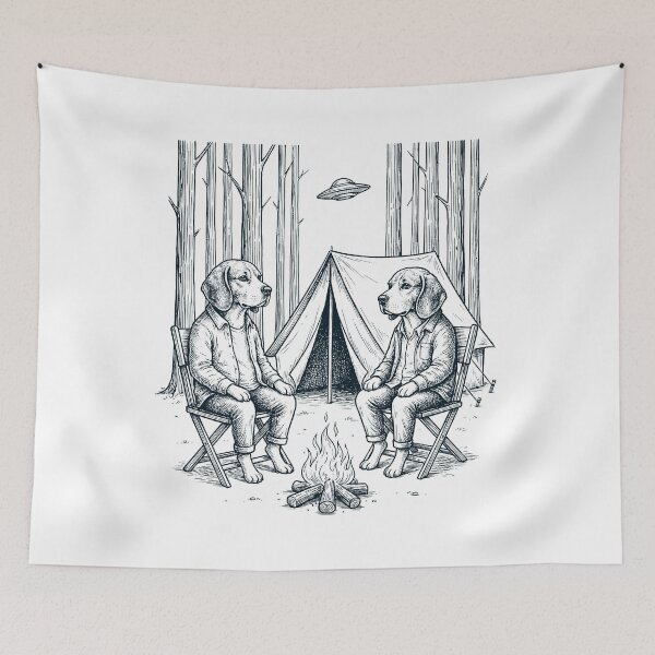 Item preview, Vintage Beagle Camping UFO Dog Mom Dad Lover designed and sold by TerryConnells.