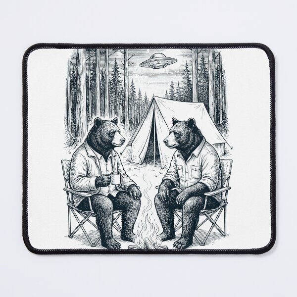 Item preview, Vintage Bear Camping UFO Animal Lover designed and sold by TerryConnells.
