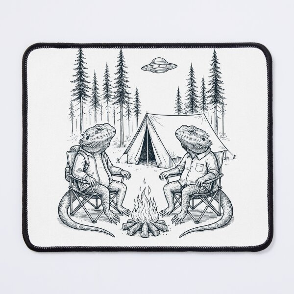 Item preview, Vintage Bearded Dragon Camping UFO Animal Lover designed and sold by TerryConnells.