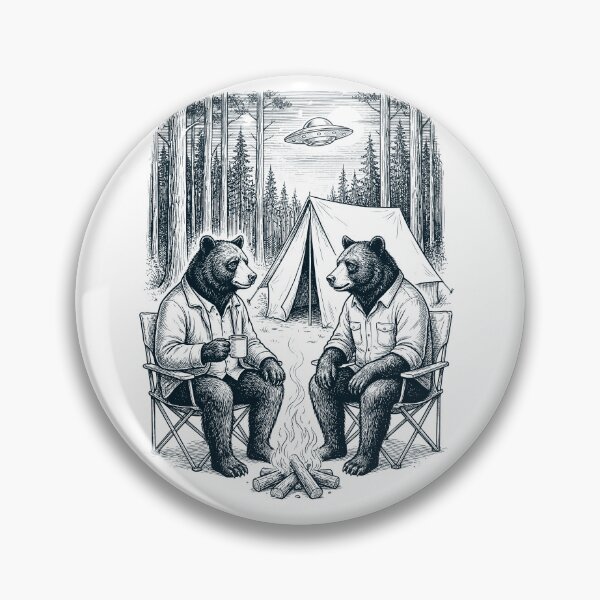 Item preview, Vintage Bear Camping UFO Animal Lover designed and sold by TerryConnells.