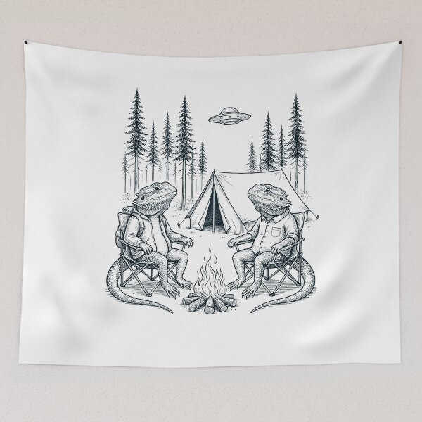Item preview, Vintage Bearded Dragon Camping UFO Animal Lover designed and sold by TerryConnells.