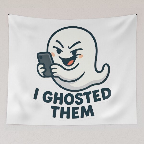 Item preview, I Ghosted Them Funny Ghost Holding Phone Aesthetic Meme designed and sold by AlanyaArtX.