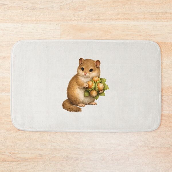 Item preview, Hazel Dormouse with Hazelnut Cluster Illustration designed and sold by Ombrya.