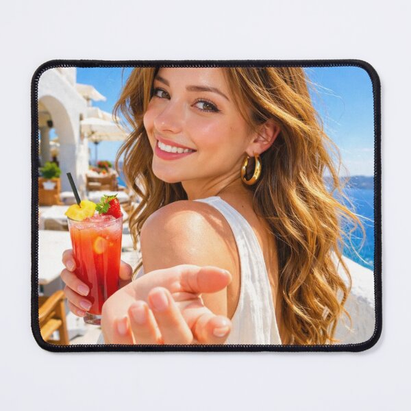 Item preview, POV Santorini Summer Date with Red Cocktail designed and sold by NiceArtsPlace.