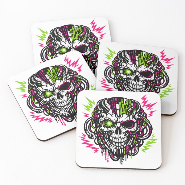 Item preview, Cybergothic skull with neon accents designed and sold by  ZenRave Designs.