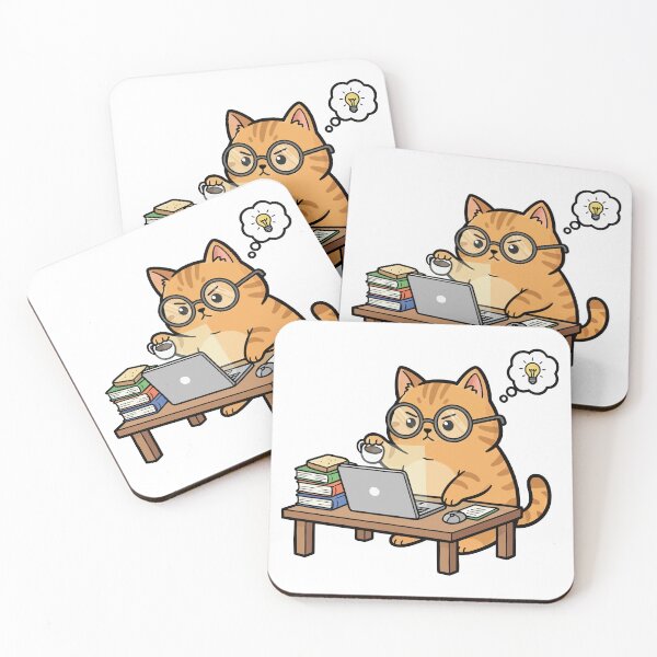 Item preview, Orange Tabby Cat Working on Laptop with Coffee designed and sold by mseymo.