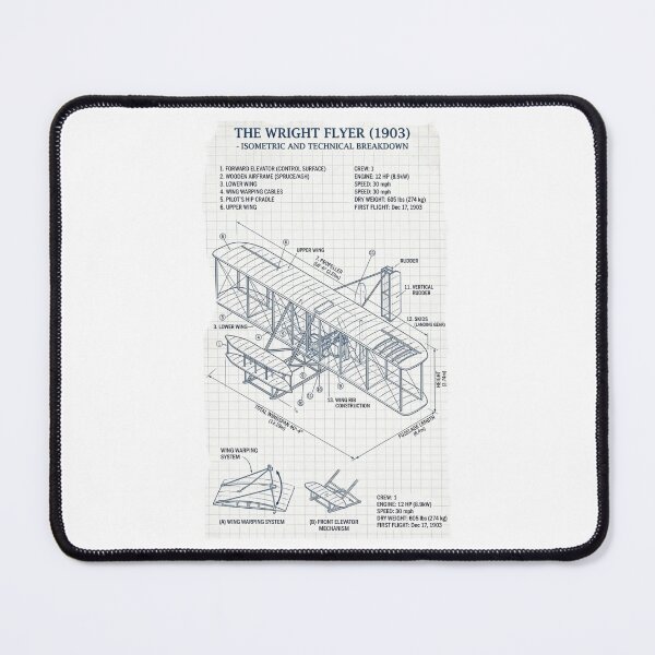 Item preview, Wright Brothers Aircraft Flyer Technical Engineering Blueprint Drawing designed and sold by Rhu Creations.