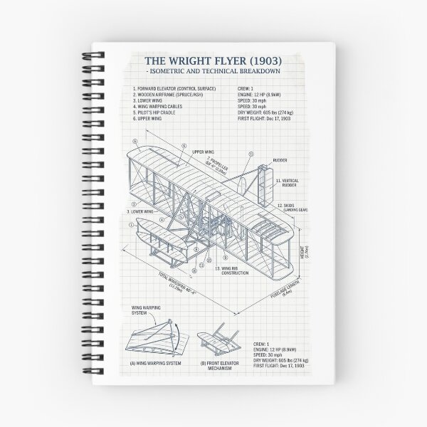 Item preview, Wright Brothers Aircraft Flyer Technical Engineering Blueprint Drawing designed and sold by Rhu Creations.