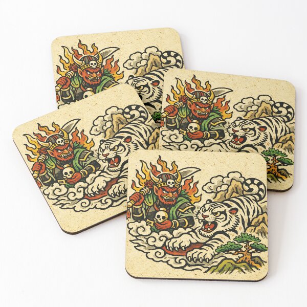 Item preview, Demon And Tiger Folk Illustration designed and sold by lunestabloom.