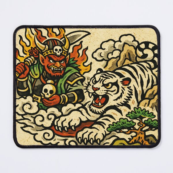 Item preview, Demon And Tiger Folk Illustration designed and sold by lunestabloom.