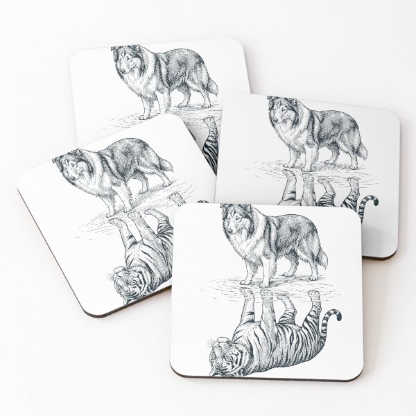 Item preview, Vintage Collie Reflection Tiger Dog Lover designed and sold by DoodleTortle.